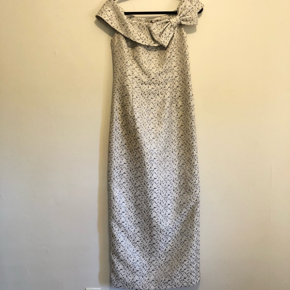 Rickie Freeman for Teri Jon Off Shoulder Jacquard Dress